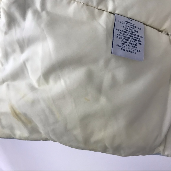 Vtg Old Navy Sz 10 Juniors Blue White Snow Seal Vest Outdoor Puffer Top Zip Up - Picture 13 of 16